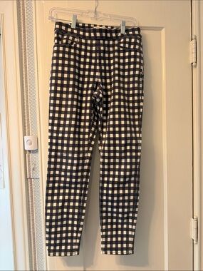 Madewell Navy and White Gingham Pants
